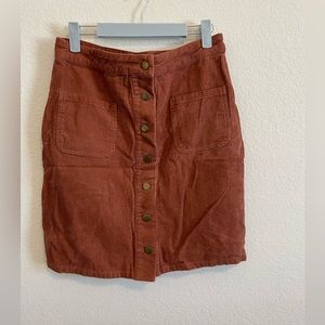 Roolee corduroy button down skirt